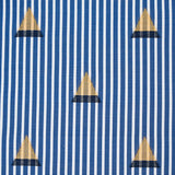 Schumacher Ludus Stripe Blue Fabric - Eade's Wallpaper