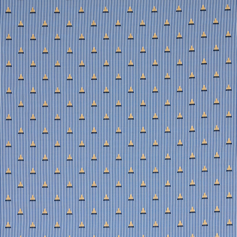 Schumacher Ludus Stripe Blue Fabric - Eade's Wallpaper