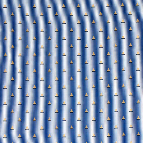 Schumacher Ludus Stripe Blue Fabric - Eade's Wallpaper