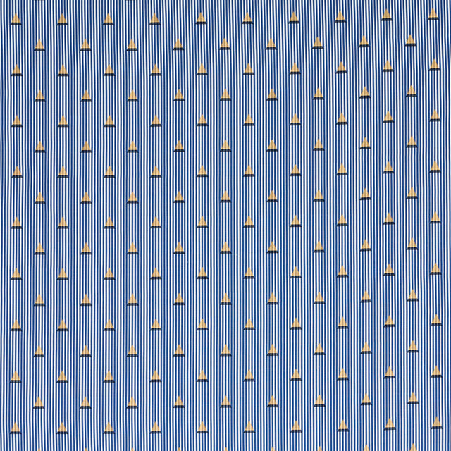 Schumacher Ludus Stripe Blue Fabric - Eade's Wallpaper
