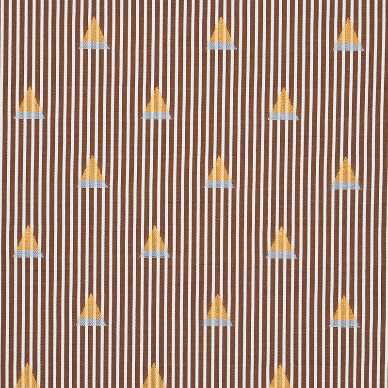 Schumacher Ludus Stripe Brown Fabric - Eade's Wallpaper