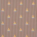 Schumacher Ludus Stripe Brown Fabric - Eade's Wallpaper