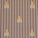 Schumacher Ludus Stripe Brown Fabric - Eade's Wallpaper