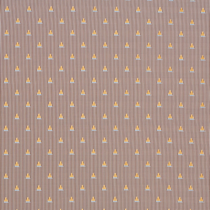 Schumacher Ludus Stripe Brown Fabric - Eade's Wallpaper