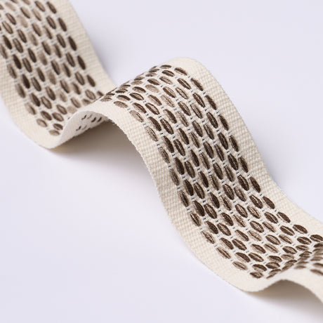 Schumacher 79427 PORTOLA TAPE INDOOR/OUTDOOR in PEBBLE Trim 