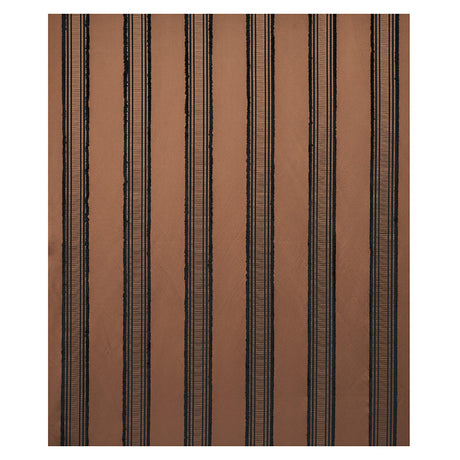 Schumacher Senza Satin Stripe Brown Fabric - Eade's Wallpaper