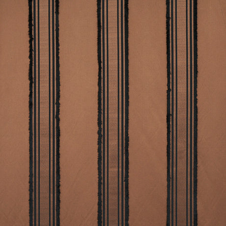 Schumacher Senza Satin Stripe Brown Fabric - Eade's Wallpaper