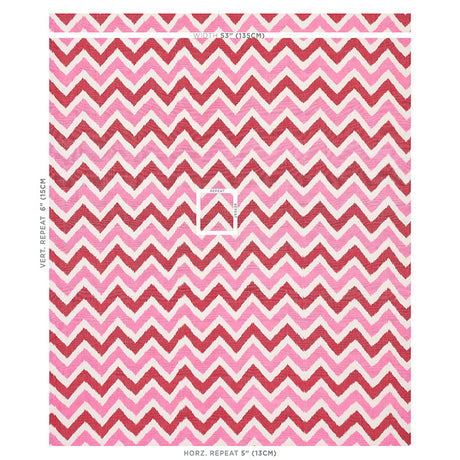 Schumacher Vedado Ikat Pink Fabric - Eade's Wallpaper