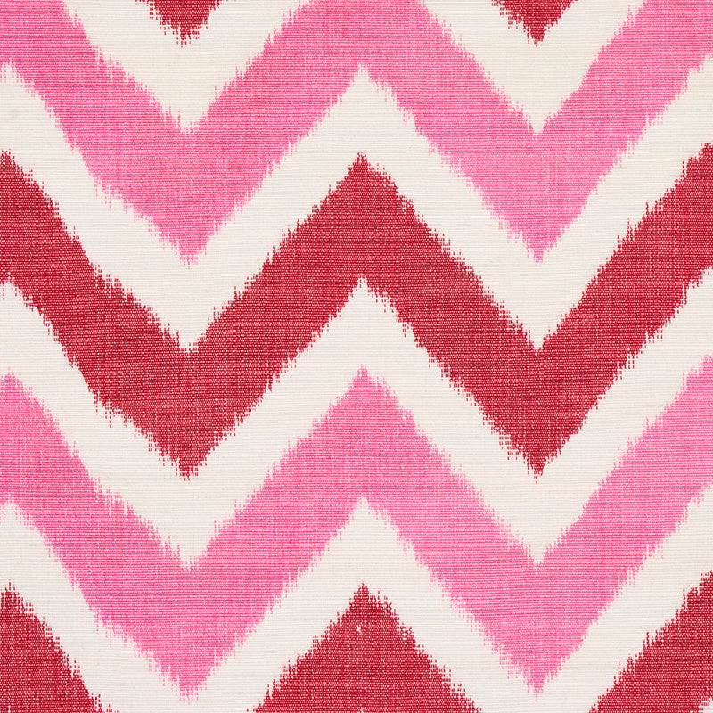 Schumacher Vedado Ikat Pink Fabric - Eade's Wallpaper