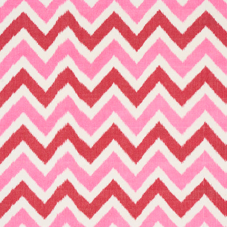 Schumacher Vedado Ikat Pink Fabric - Eade's Wallpaper
