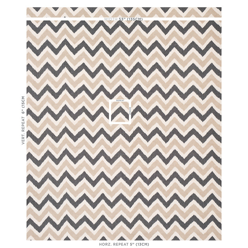 Schumacher Vedado Ikat Neutral Fabric - Eade's Wallpaper