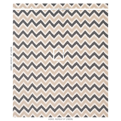 Schumacher Vedado Ikat Neutral Fabric - Eade's Wallpaper