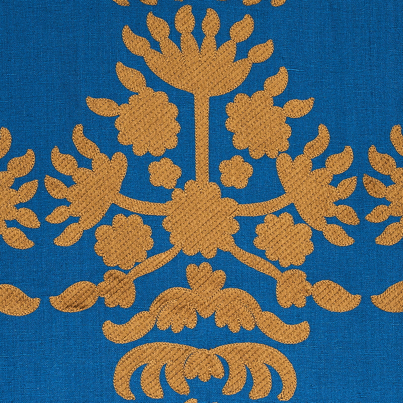 Schumacher Cybele Embroidery Blue Fabric
