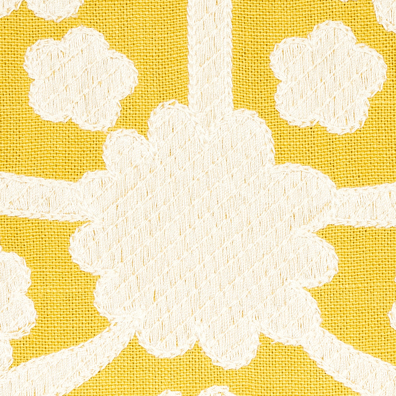 Schumacher Cybele Embroidery Yellow Fabric