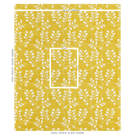 Schumacher Tumble Weed Épinglé Buttercup Fabric - Eade's Wallpaper