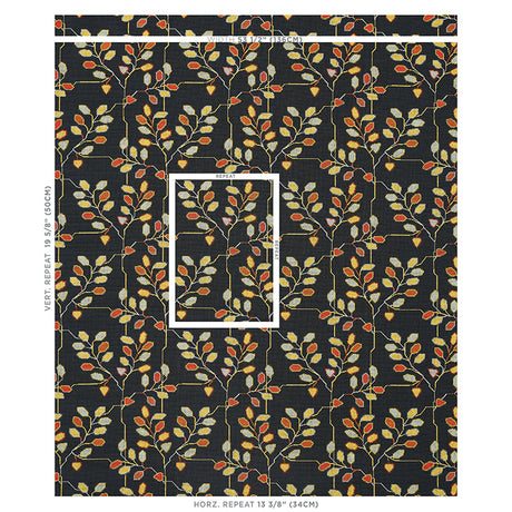 Schumacher Tumble Weed Épinglé Soot Fabric - Eade's Wallpaper