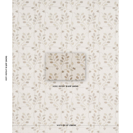 Schumacher Tumble Weed Épinglé Pebble Fabric - Eade's Wallpaper