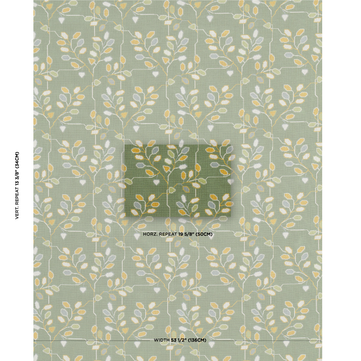 Schumacher Tumble Weed Épinglé Meadow Green Fabric - Eade's Wallpaper