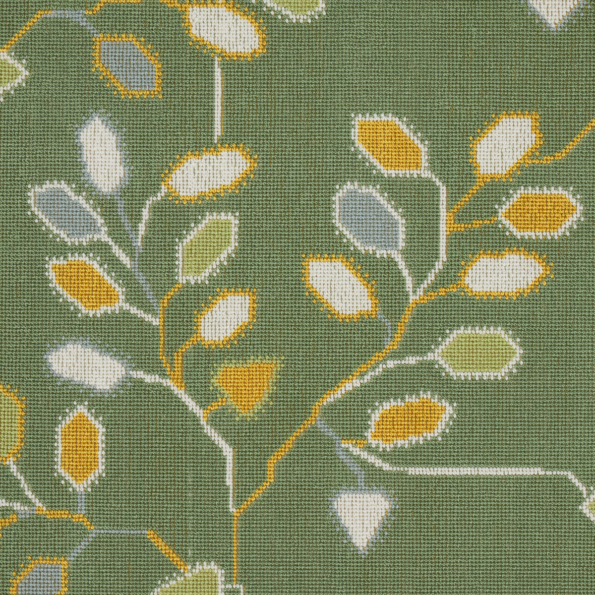 Schumacher Tumble Weed Épinglé Meadow Green Fabric - Eade's Wallpaper