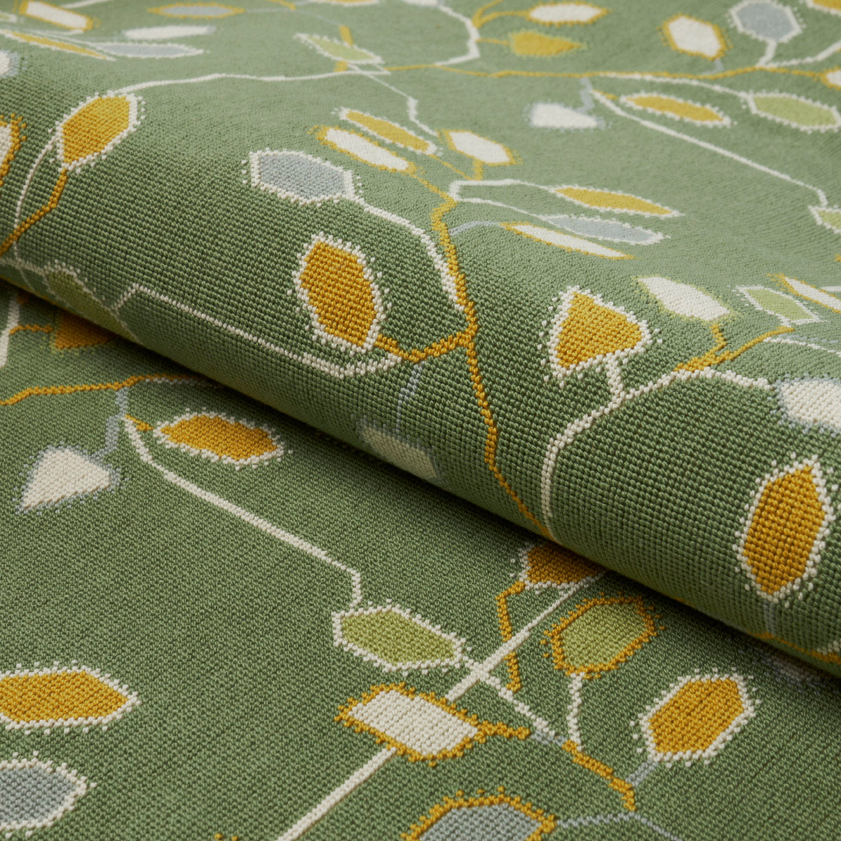 Schumacher Tumble Weed Épinglé Meadow Green Fabric - Eade's Wallpaper
