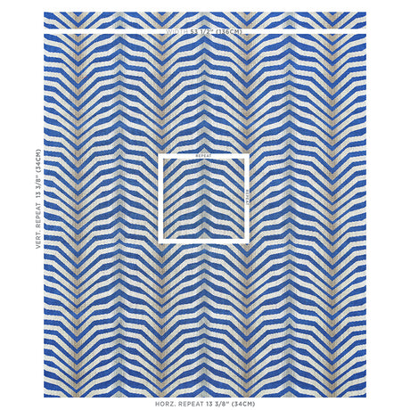 Schumacher Arcure Épinglé Cobalt Fabric