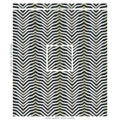 Schumacher Arcure Épinglé Zebra Black Fabric