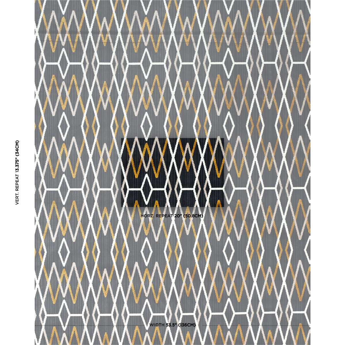 Schumacher Kyoto Trellis Soot Fabric - Eade's Wallpaper