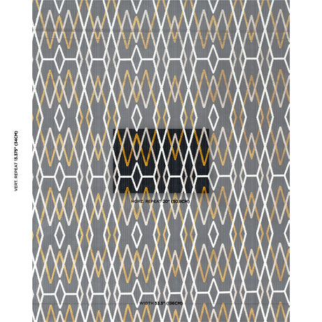 Schumacher Kyoto Trellis Soot Fabric - Eade's Wallpaper