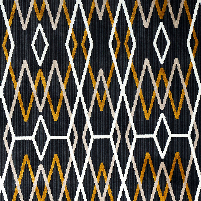 Schumacher Kyoto Trellis Soot Fabric - Eade's Wallpaper