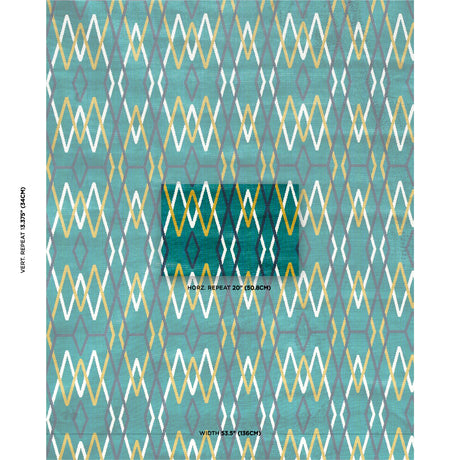 Schumacher Kyoto Trellis Emerald Fabric - Eade's Wallpaper
