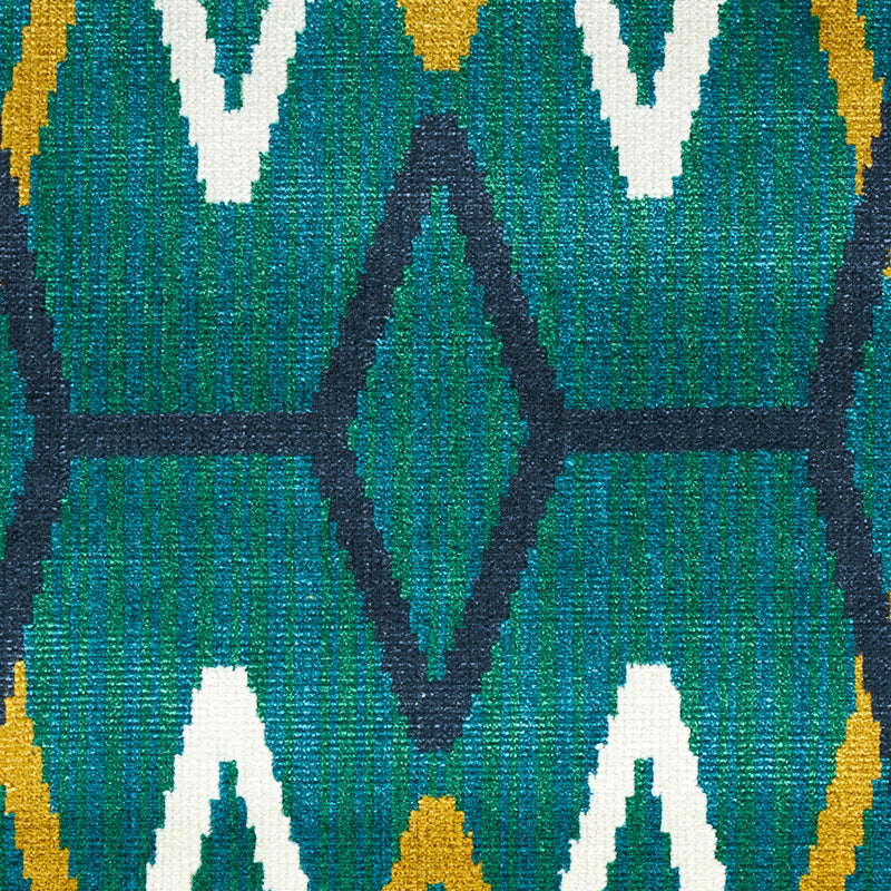 Schumacher Kyoto Trellis Emerald Fabric - Eade's Wallpaper