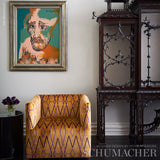 Schumacher Kyoto Trellis Saffron Fabric - Eade's Wallpaper