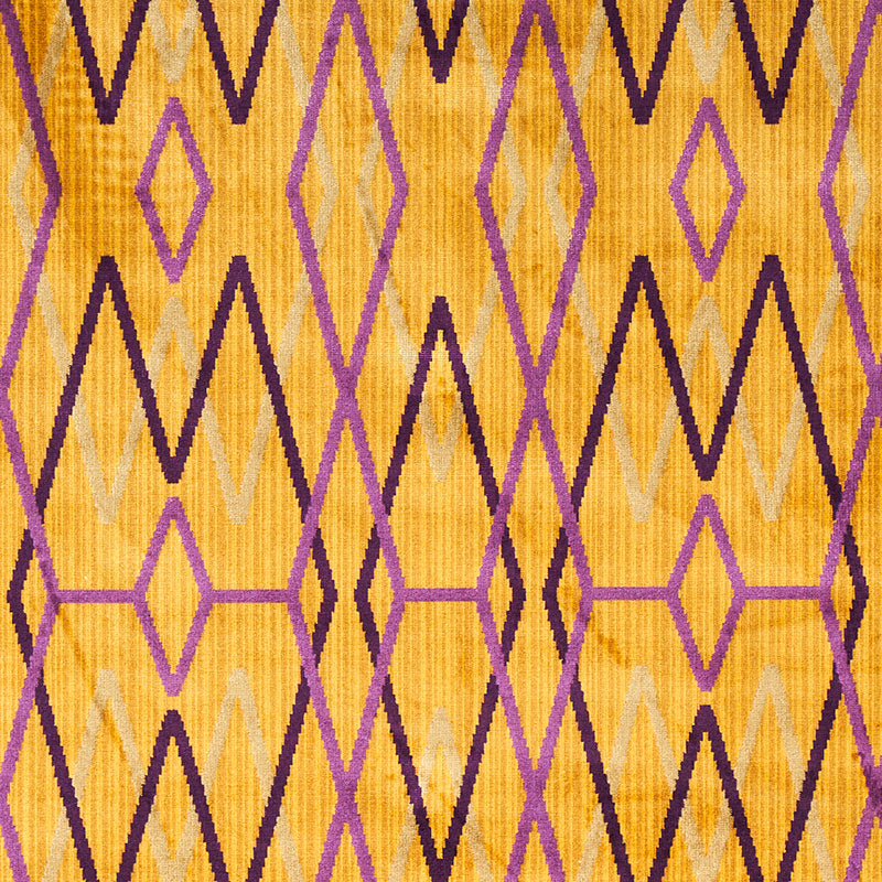 Schumacher Kyoto Trellis Saffron Fabric - Eade's Wallpaper