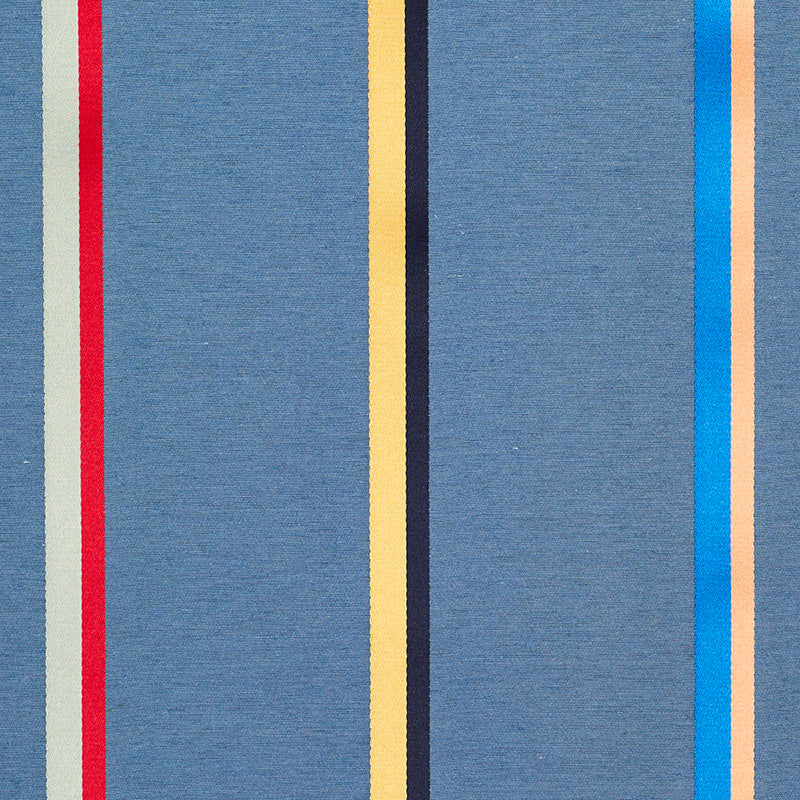 Schumacher Larivey Stripe Slate Fabric - Eade's Wallpaper