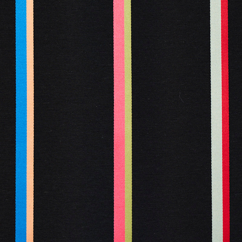 Schumacher Larivey Stripe Charcoal Fabric - Eade's Wallpaper