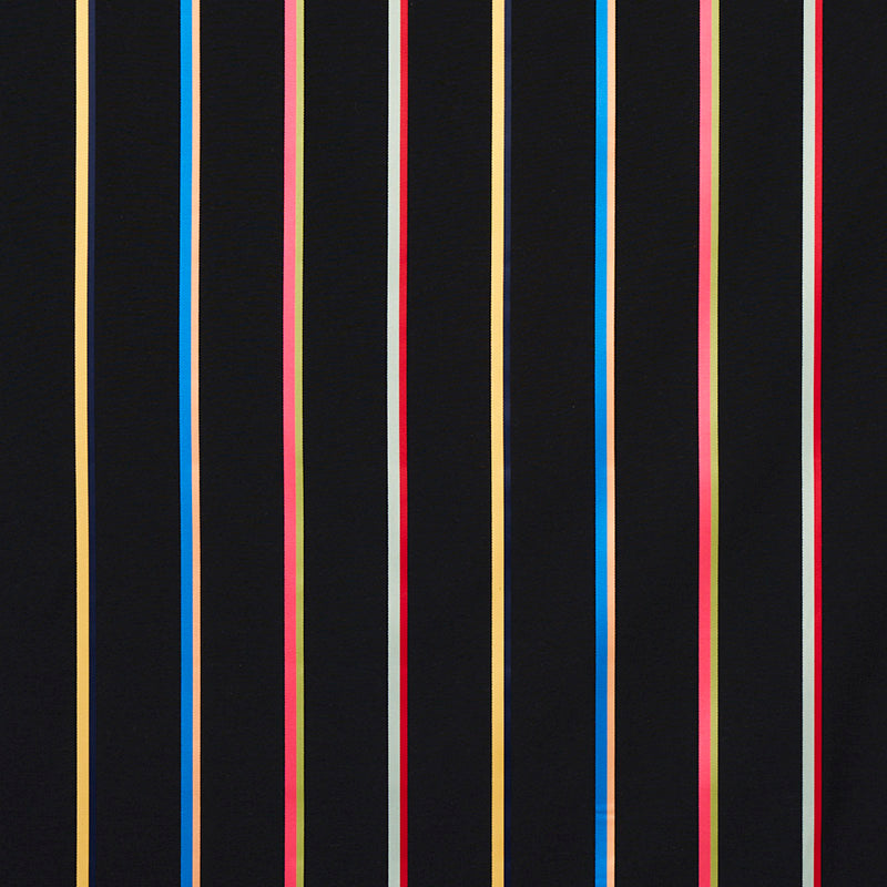 Schumacher Larivey Stripe Charcoal Fabric - Eade's Wallpaper