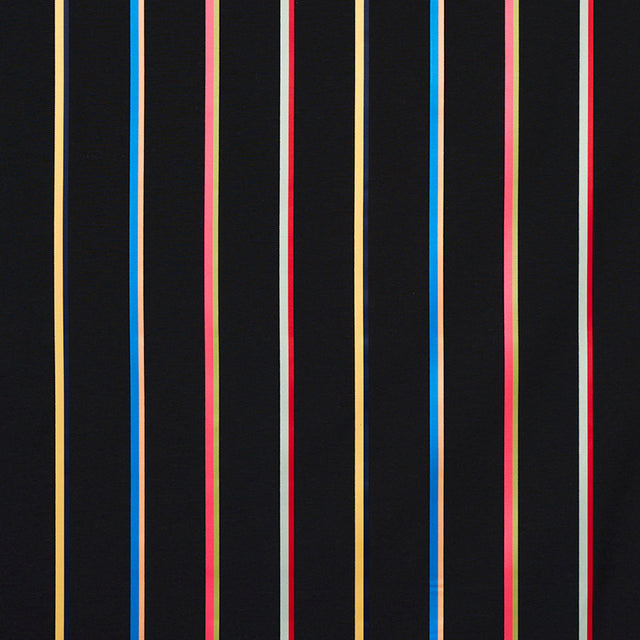 Schumacher Larivey Stripe Charcoal Fabric - Eade's Wallpaper