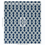 Schumacher Cleo Trellis Indoor/Outdoor Blue Fabric