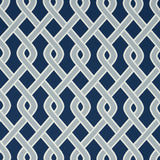 Schumacher Cleo Trellis Indoor/Outdoor Blue Fabric