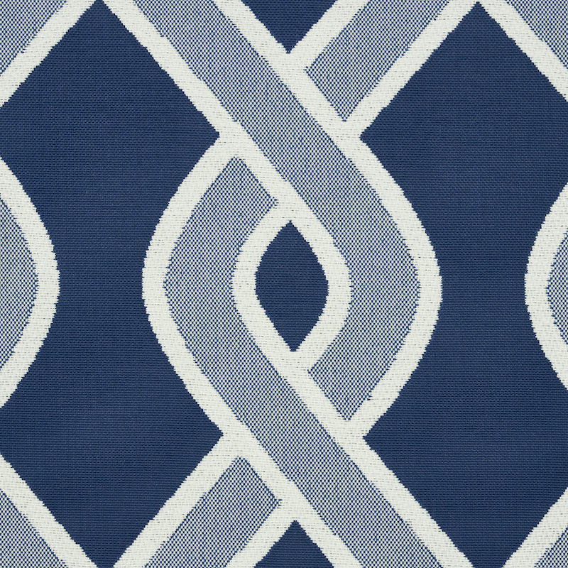 Schumacher Cleo Trellis Indoor/Outdoor Blue Fabric