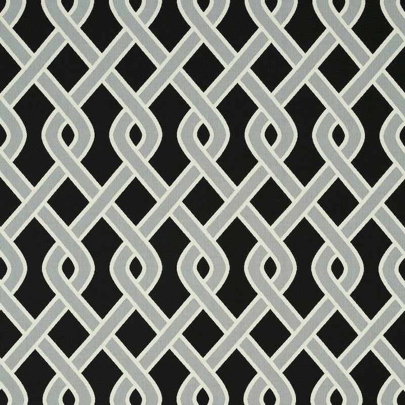 Schumacher Cleo Trellis Indoor/Outdoor Black Fabric