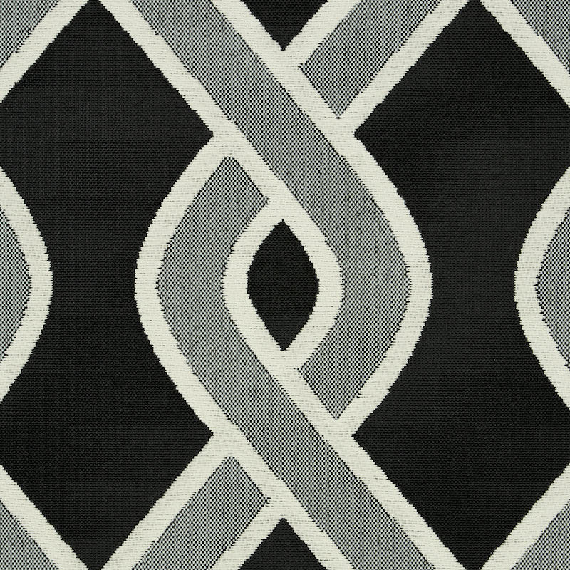 Schumacher Cleo Trellis Indoor/Outdoor Black Fabric