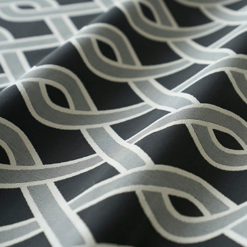 Schumacher Cleo Trellis Indoor/Outdoor Black Fabric