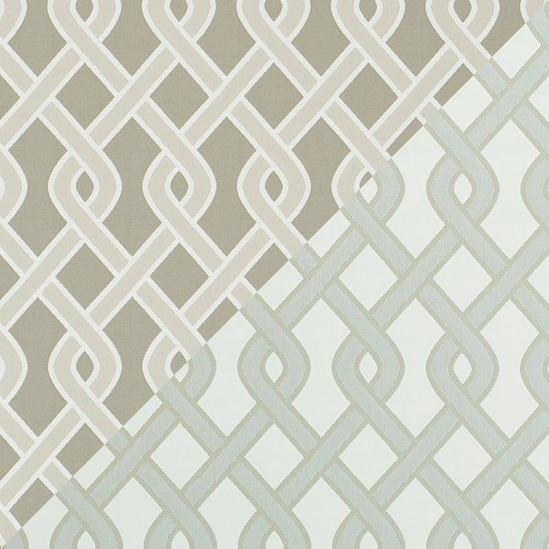 Schumacher Cleo Trellis Indoor/Outdoor Neutral Fabric