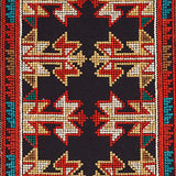 Schumacher Vinka Embroidery Red & Black Fabric - Eade's Wallpaper