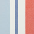 Schumacher Lolland Linen Stripe Sky & Coral Fabric - Eade's Wallpaper