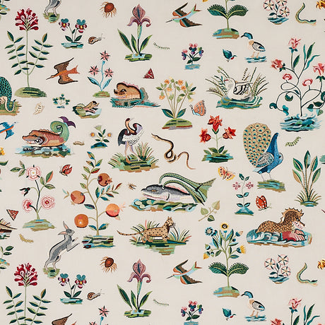 Schumacher Royal Silk Embroidery Multi Fabric - Eade's Wallpaper