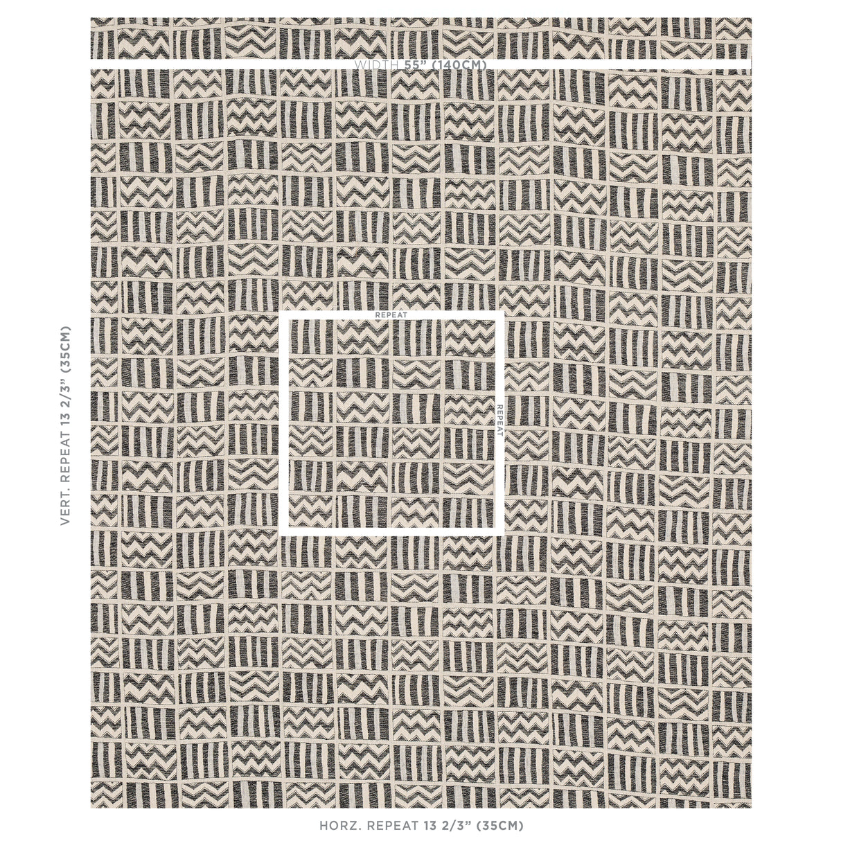Schumacher Kudu Black Fabric - Eade's Wallpaper