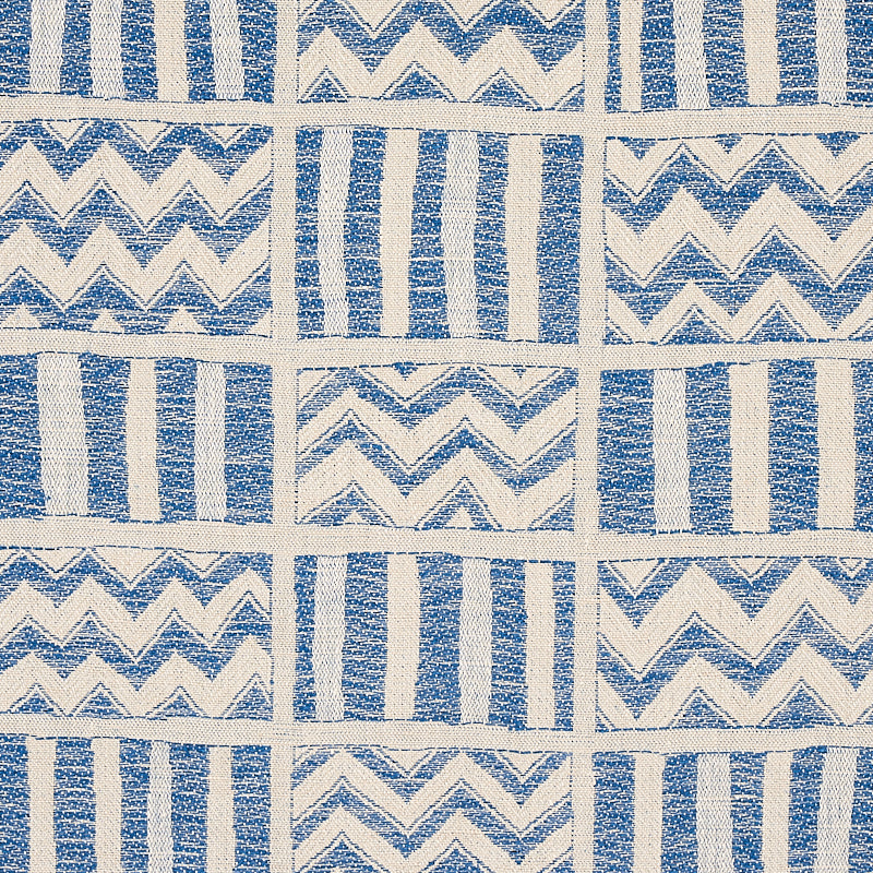 Schumacher Kudu Blue Fabric - Eade's Wallpaper