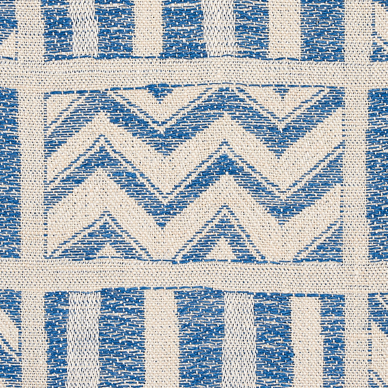Schumacher Kudu Blue Fabric - Eade's Wallpaper